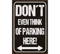 vianmo Insegna in legno 18x12 cm don´t even think of parking here Deco Regalo Insegna