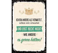 vianmo Insegna in legno 18x12 cm Ich bin anders als vermutet Deco Regalo Insegna