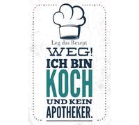 vianmo Insegna in legno 18x12 cm Leg Rezept weg ich bin Koch kein Apotheker Deco Regalo Insegna