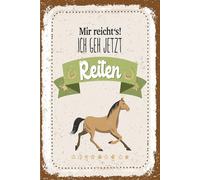 vianmo Insegna in legno 18x12 cm mir reicht´s ich geh jetzt Reiten Deco Regalo Insegna