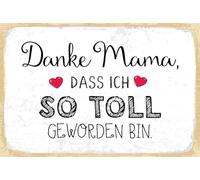 vianmo Insegna in legno 20x30 cm Danke Mama dass ich so toll geworden bin Deco Regalo Insegna