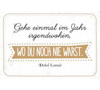 vianmo Insegna in legno 20x30 cm Zitat Gehe einmal im Jahr irgendwohin, wo du noch nie warst Deco Regalo Insegna