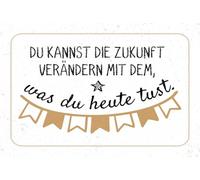 vianmo Insegna in legno 20x30 cm Zukunft verändern mit dem, was du heute tust Deco Regalo Insegna