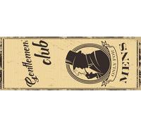 vianmo Insegna in legno 27x10 cm Gentlemen´s Club only for mens Deco Regalo Insegna