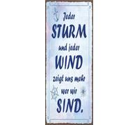 vianmo Insegna in legno 27x10 cm Jeder Sturm und jeder Wind zeigt uns wer wir sind Deco Regalo Insegna