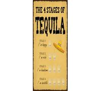 vianmo Insegna in legno 27x10 cm The 4 stages of Tequila Deco Regalo Insegna