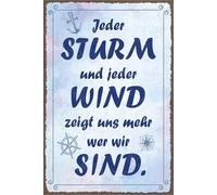 vianmo Insegna in legno 30x20 cm Jeder Sturm und jeder Wind zeigt uns wer wir sind Deco Regalo Insegna