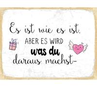 vianmo Insegna in legno 30x40 cm Es ist wie es ist. Aber es wird was du Deko Schild Deco Regalo Insegna