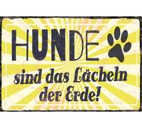 vianmo Insegna in legno 30x40 cm Hunde Lächeln der Erde Schild Deco Regalo Insegna