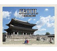 vianmo Insegna in legno 30x40 cm Seoul Südkorea Gyeongbokgung Palace Deco Regalo Legno Insegna