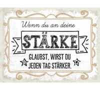 vianmo Insegna in legno 30x40 cm Wenn du an deine Stärke glaubst Deko Schild Deco Regalo Insegna