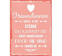 vianmo Insegna in legno 40x30 cm Freundinnen sind wie Sterne rosa Deko Schild Deco Regalo Insegna