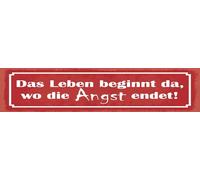 vianmo Targa in legno 10 x 46 cm La vita inizia da dove finisce la paura