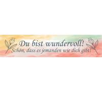 vianmo Targa in legno, 10 x 46 cm, motivo: du bist wundervoll schön das es