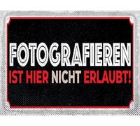 vianmo Targa in legno, 30 x 40 cm, non è consentito fotografare