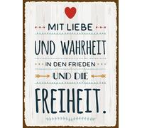 vianmo Targa in legno, 40 x 30 cm, con amore e verità nella pace