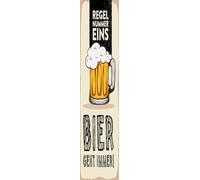 vianmo Targa in legno 46 x 10 cm Regola numero uno birra va sempre decorazione regalo targa