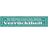 vianmo Targa in metallo, 10 x 46 cm, motivo: scritta "Ein Leben mit certe Grad an Verrücktheit Deko Geschenk Schild