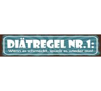 vianmo Targa in metallo 10 x 46 cm Regola dietetica n. 1 Wenn es schmeckt es aus Deko Regalo Targa