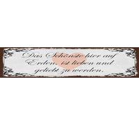 vianmo Targa in metallo, 10 x 46 cm, scritta "Das Schönste hier auf Erdden, ist lieben Deko Geschenk Schild