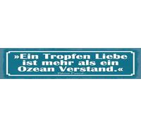 vianmo Targa in metallo, 10 x 46 cm, scritta "Ein Tropfen Liebe ist mehr als ein Ocean Mente", idea regalo