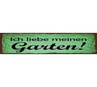 vianmo Targa in metallo, 10 x 46 cm, scritta "Ich liebe meinen Garten Grünes Dekoration Geschenk Schild