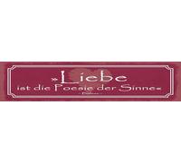 vianmo Targa in metallo, 10 x 46 cm, scritta "Liebe ist die Poesie der Sinne Deko Geschenk Schild