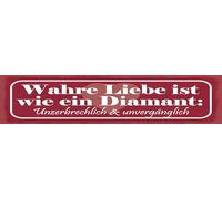 vianmo Targa in metallo, 10 x 46 cm, scritta "Vere Liebe ist wie ein Diamant Deko Geschenk Schild