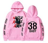 Viaopo Sweatshirt Felpa con Cappuccio A Maniche Lunghe con Stampa per Coppie Singer YoungBoy Never Broke Again Maniche Lunghe Casual Sport Street Trend Harajuku Sweatshirt XS-4XL-Pink||s