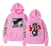 Viaopo Sweatshirt Maniche Lunghe Sportiva Moda Stile Hip Hop Felpa con Cappuccio Anime Hellsing Ultimate Stampato Sweatshirt Autunno Inverno Abbigliamento Uomo Donna Top XS-4XL-Pink||x_l