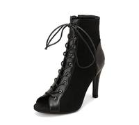 Viaoragiosa Stivali da Ballo,Heels Dance Shoes,Latin Dance Boots,Stivaletti Salsa Ballo,Stivali da Ballo per Feste di Matrimonio,Stivali da Ballo Latino da Donna,Sexy,per spettacoli di Festa