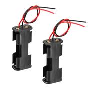 VIAPUICE 2 x 1,5 V L58 mm AA batteria custodia connettore con cavi 2 pezzi | Nero AA Battery Holder Housing Caso di Immagazzinaggio Interruttore Esterno No Copertura per Orologi Telecomando Prosciutto
