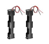 VIAPUICE 4 x 1,5 V L106 mm AA batteria Case Connettore con cavi 2 pezzi | Nero AA Battery Holder Housing Caso di Immagazzinaggio Interruttore Esterno No Copertura per Orologi Telecomando Prosciutto