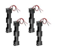 VIAPUICE 4 x 1,5 V L106 mm AA batteria Case Connettore con cavi 4 pezzi | Nero AA Battery Holder Housing Caso di Immagazzinaggio Interruttore Esterno No Copertura per Orologi Telecomando Prosciutto