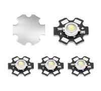 VIAPUICE Chip LED ad alta potenza con piastra in alluminio, 5 pezzi, bianco freddo, 30000 K, 3,2 V-3,4 V, 700 mA, 3 W, base PCB a stella da 20 mm, dissipatore di calore, chip LED di ricambio per casa