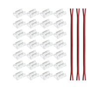VIAPUICE Set di 2 connettori COB a 2 pin per singolo colore da 10 mm | Connettore per striscia luminosa a LED, senza saldatura, con ponticello da 20 AWG 150 mm, per striscia LED, fai da te