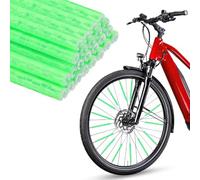 VIAPUICE Set di 24 copriraggi riflettenti per bicicletta, colore verde, coperture riflettenti per raggi per bici e moto, decorazione di sicurezza per ruote di sicurezza