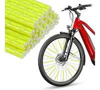 VIAPUICE Set di 24 copriraggi riflettenti per bicicletta, gialli, coperture riflettenti per raggi per bici e moto, decorazione di sicurezza per ruote di sicurezza