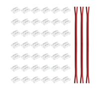 VIAPUICE Set di 3 connettori COB a 2 pin per singolo colore da 10 mm | Connettore per striscia luminosa a LED, senza saldatura, con ponticello da 20 AWG 150 mm, per striscia LED, fai da te
