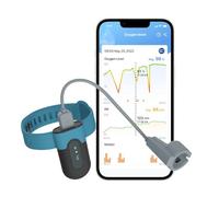 Viatom Pulsossimetro da Polso, Saturimetro Notturno Continuo Portatile, Monitoraggio in Tempo Reale del livello di Ossigeno con Avviso a Vibrazione, App Bluetooth, Batteria di 16 Ore