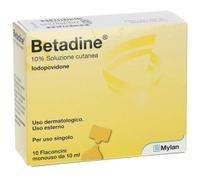 Viatris - Betadine 10% soluzione cutanea - 10 flaconcini disinfettanti
