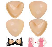 Vibbang 2Paio Imbottitura Reggiseno Silicone Push up, Doppia-Faccia Coppe Adesive Seno Silicone, Imbottiture Autoadesive Reggiseno Inserti Riutilizzabile per Costumi da Bagno Bikini Abiti(Nudo, A/B)