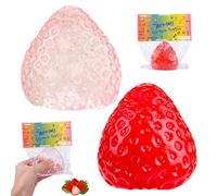 Vibbang 2Pezzi Fragola Squish Spremere Giocattoli, Palla Antistress Alla Fragola, Giocattoli Fidget Sensoriale Fragola Kawaii, Giocattolo Morbido Di Decompress, palline Antistress per Adulti Bambini
