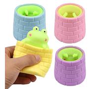 Vibbang 4 Pezzi Fidget Toy di Rana Morbido Anti-Stress Palla Stress Ball Antistress Giochi da Schiacciare Giocattoli Elastici a Lenta Crescita per Bambini Adulti Adolescenti
