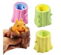 Vibbang 4 Pezzi Fidget Toy di Scoiattolo Morbido Anti-Stress Palla Stress Ball Squishy Antistress Giochi da Schiacciare Giocattoli Elastici a Lenta Crescita per Bambini Adulti Adolescenti