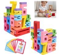 Vibbang Blocchi Numerici In Legno Ispirati, Set Blocchi Numerici In Legno, Wooden Number Building Blocks, Puzzle Digitale 3D Blocchi For Bambini Ragazzi E Ragazze (A)