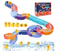Vibbang Giocattoli da Bagno, Pista Puzzle Giocattoli da Doccia, Vasca da Bagno in Gioco Bagno Giocattolo con Ventose, Acqua DIY Orbita per il Bagno per Bambini Ragazzi Ragazze Fai-da-te (34 Stück)