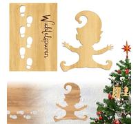 Vibbang Modello di Impronta di Gnomo di Natale, Gnomo Elfo di Natale Stencil, Stencil di Finestra di Natale per Spruzzo di Neve, Riutilizzabili DIY Decorazione Natalizia per Interni Elfo (A)