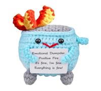 Vibbang Supporto Emotivo Cassonetto Fuoco Peluche, Bambola All'uncinetto del Cassonetto del Fuoco, Mini Uncinetto Fatto a Mano con Biglietto Motivazionale, Regali di Fortuna per Ragazzo Ragazza