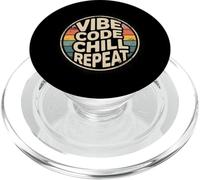 Vibe Code Chill Repeat Retro Tramonto PopSockets PopGrip per MagSafe